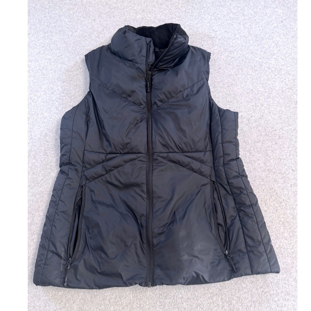 Champion‎ Puffer Vest Womens Large Black Full Zip Fleece Lined Quilted Insulated